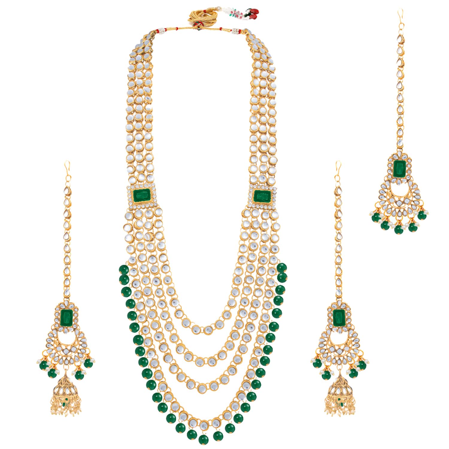 Peora Ethnic Indian Traditional Gold Plated Kundan Dulhan Bridal Jewellery Set with Earring Maang Tikka for Women (B09C8MJMSM) Amazon Price History, Amazon Price Tracker