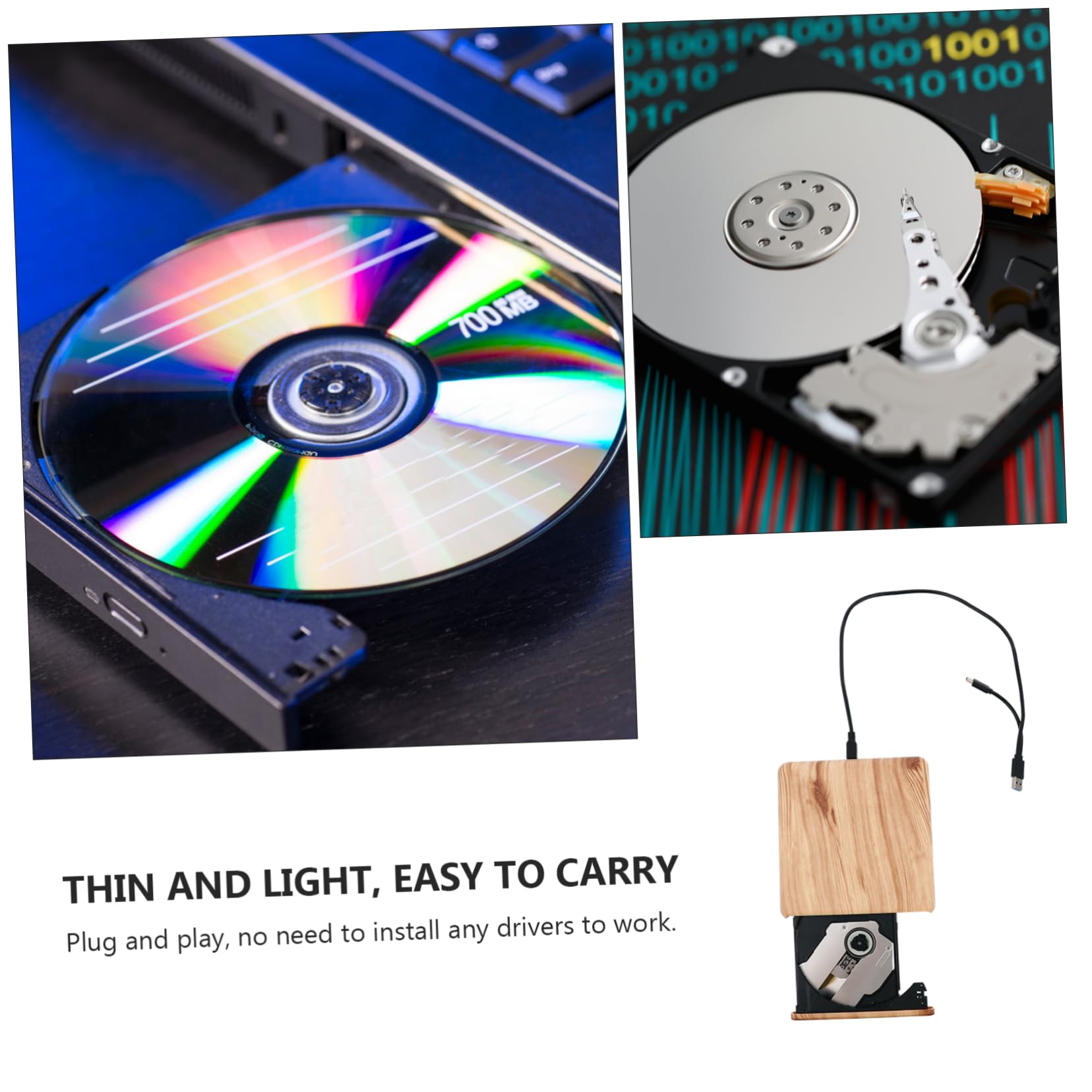 Grabadora De DVD CD USB Tipo-c Compatible Laptop y Pc para Copia De Seguridad Instalación De Sistemas y Reproducción Películas