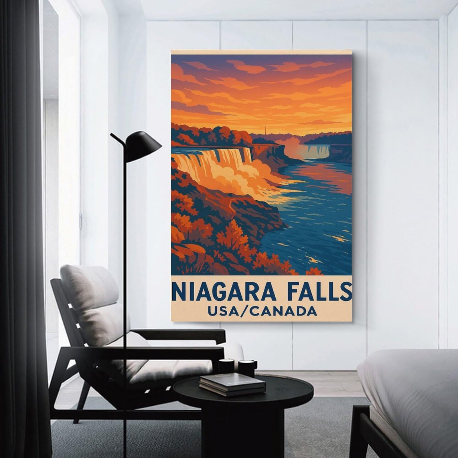 Junmoney Niagara Falls Travel Wall Picture Print 24x36inch(60x90cm), for Lounge Decor, Offices Or Entryway Styling, Versatile Wall Decor for Many Rooms