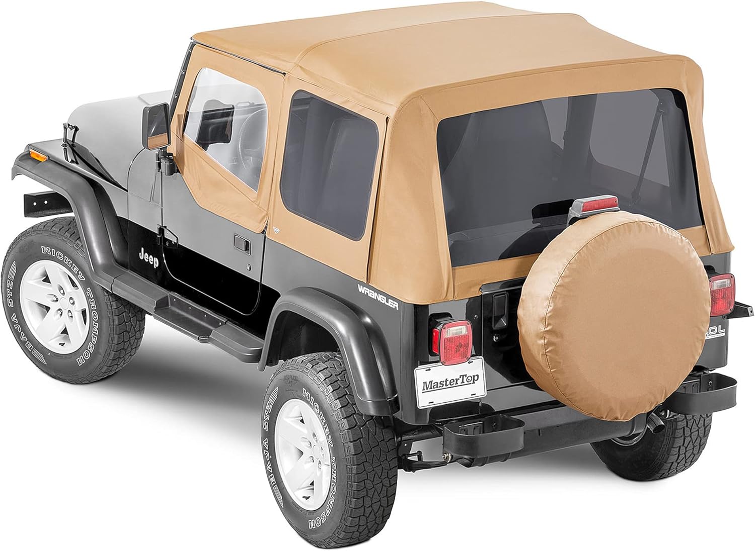 MasterTop Replacement Soft Top in Spice Diamond Fabric| Fits 1988-1995 Jeep Wranglers| Tinted Windows and includes upper door skins| Requires original style factory soft top bow system| 15111117