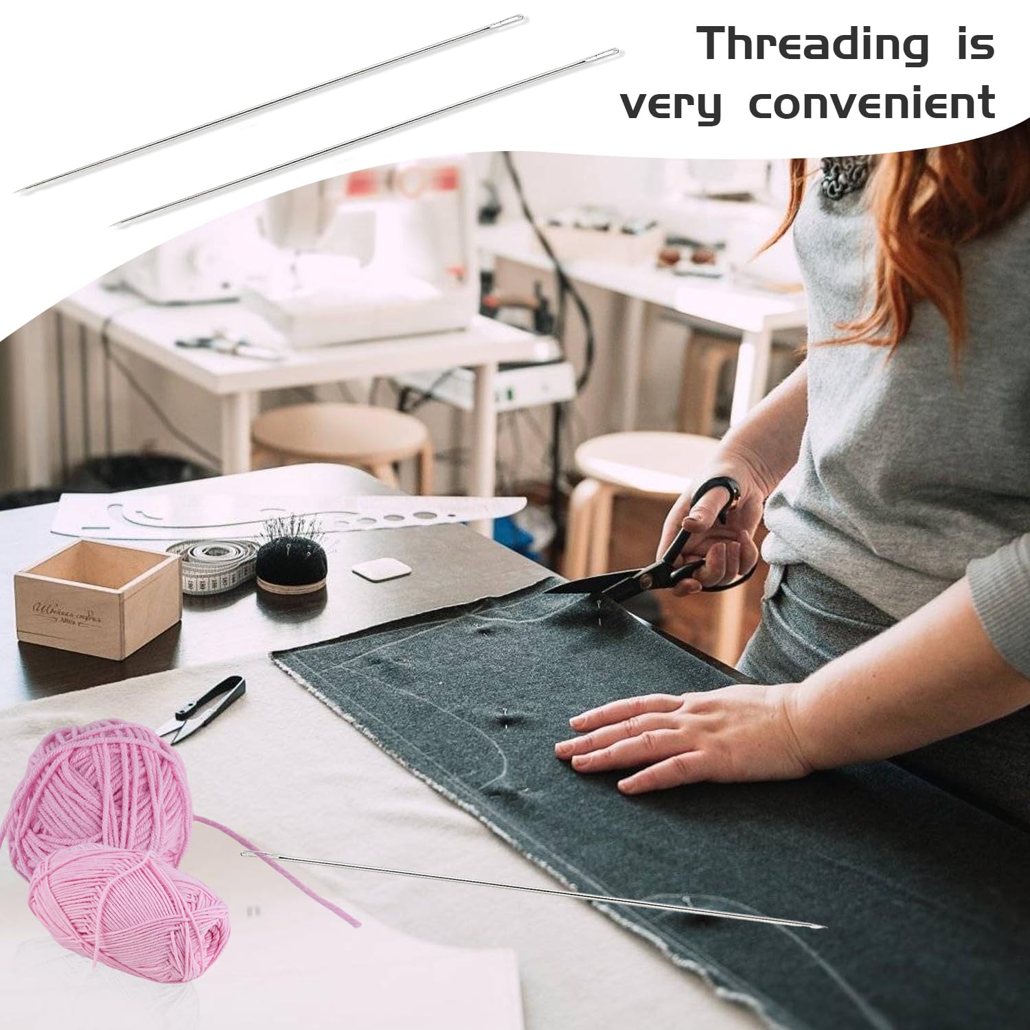 50 Pezzi Aghi Per Cucire In Plastica Colorata, Aghi Per Cucire A Mano Di Grande Occhio, Aghi Per Tessere Con Scatola Portaoggetti Per Principianti Bambini Cucito Artigianato E Fai Da Te (7cm