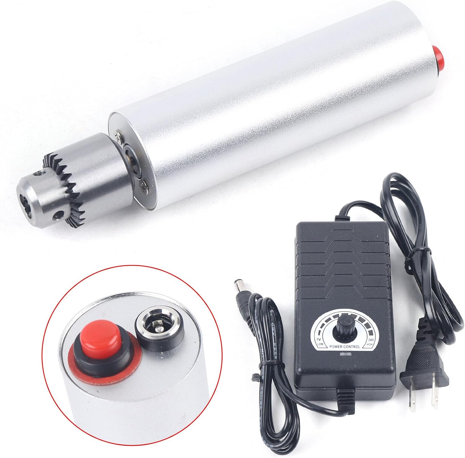 Taladro manual eléctrico compacto para mano, control de velocidad, mediano, aluminio, 35W miniatura 1
