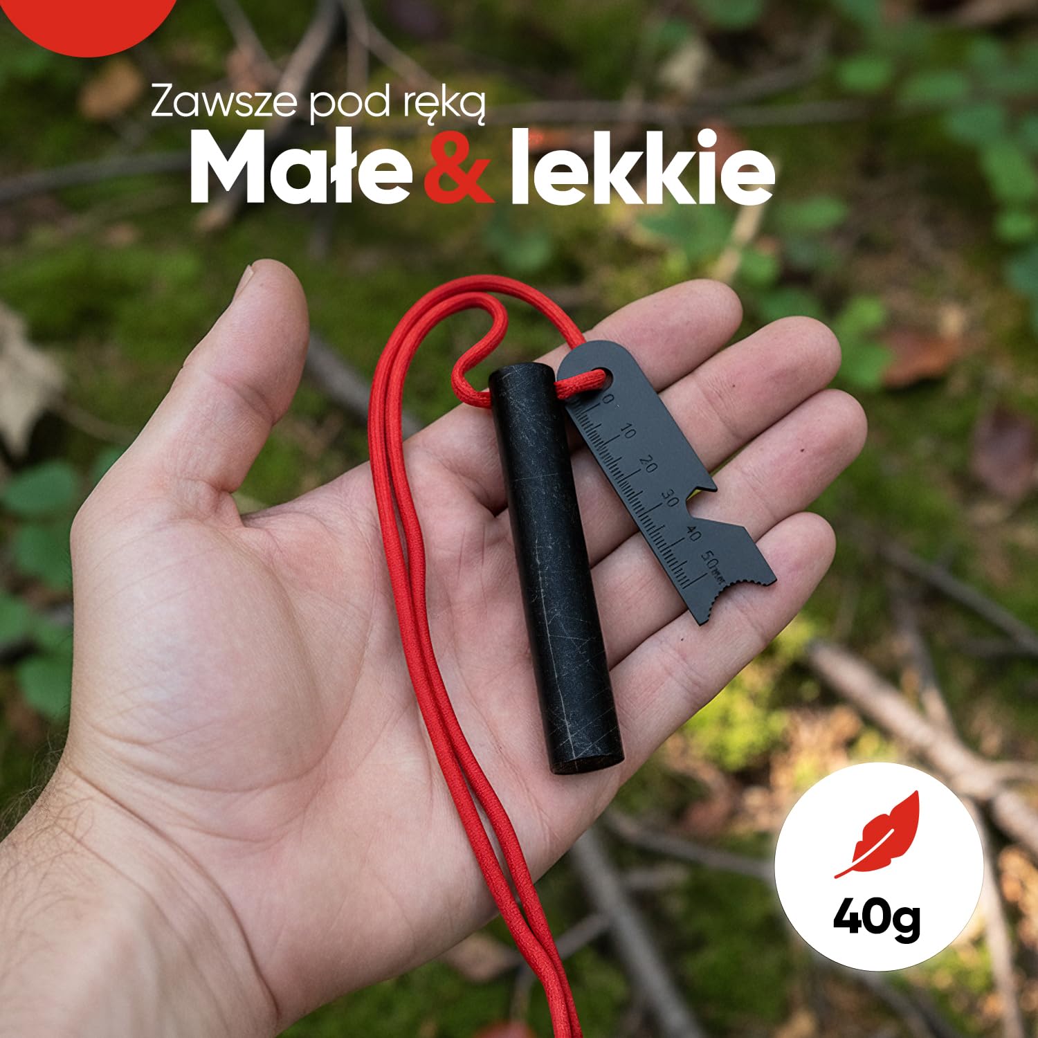 EVOCAMP Krzesiwo do użytku na zewnątrz, zestaw krzesiwa XXL, torba z pętlą Molle i paracord, krzesiwo kompaktowe: długość 12,7 cm, krzesiwo, wyposażenie survivalowe na kemping, bushcraft