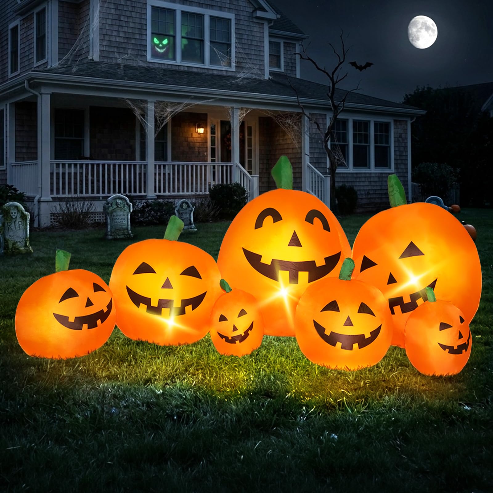 Evoio Halloween Decorations Outdoor, Halloween Inflatable Pumpkin Decorations