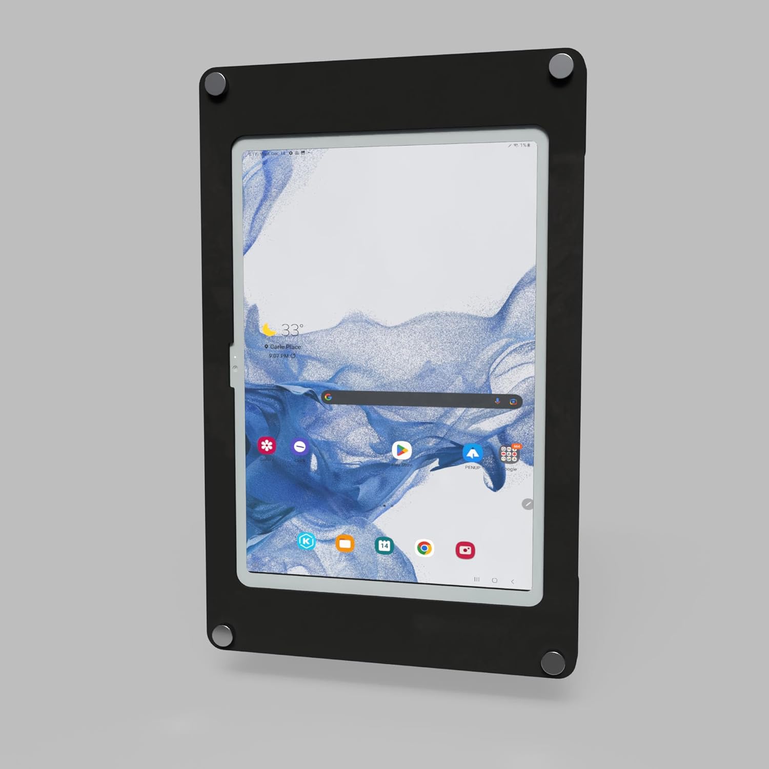 TABcare Acrylic Wall Mount Floating Frameless Display Kit with Metal Standoffs for Samsung Galaxy TAB S10+/S9+/S8+/S7+ 12.4 S9 FE+ S7 FE 12.4 Tablet (Black)