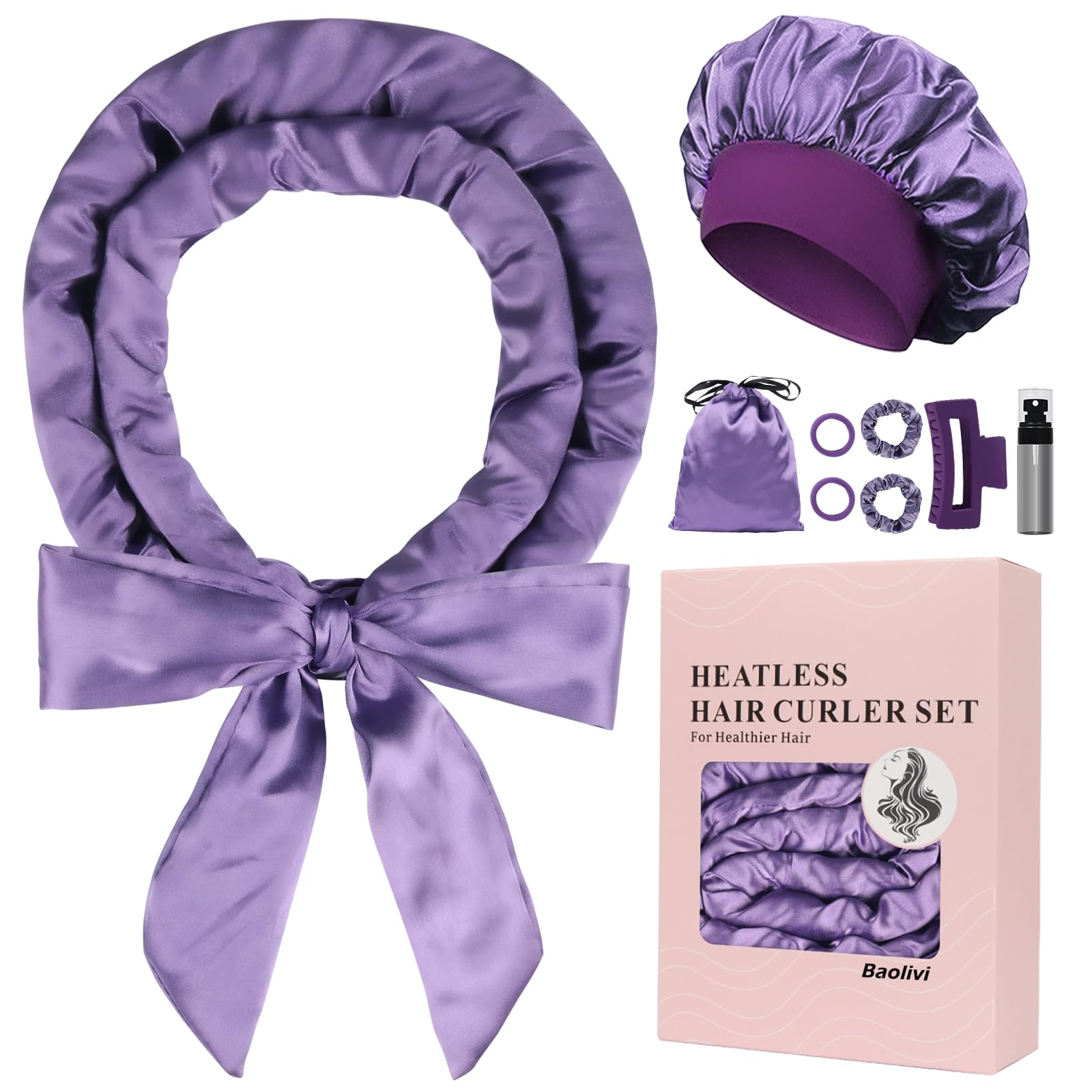 Baolivi Satin Heatless Hair Curlers No Heat