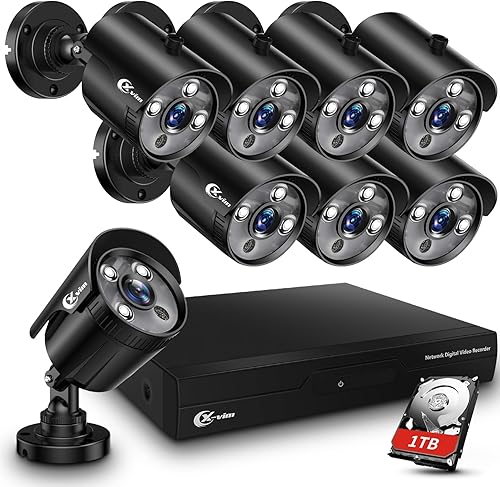 XVIM 8CH 1080 p sistema de cámara de seguridad con cable al aire libre con 1 TB disco duro preinstalar grabadora CCTV 8 unidades HD 1920TVL al aire