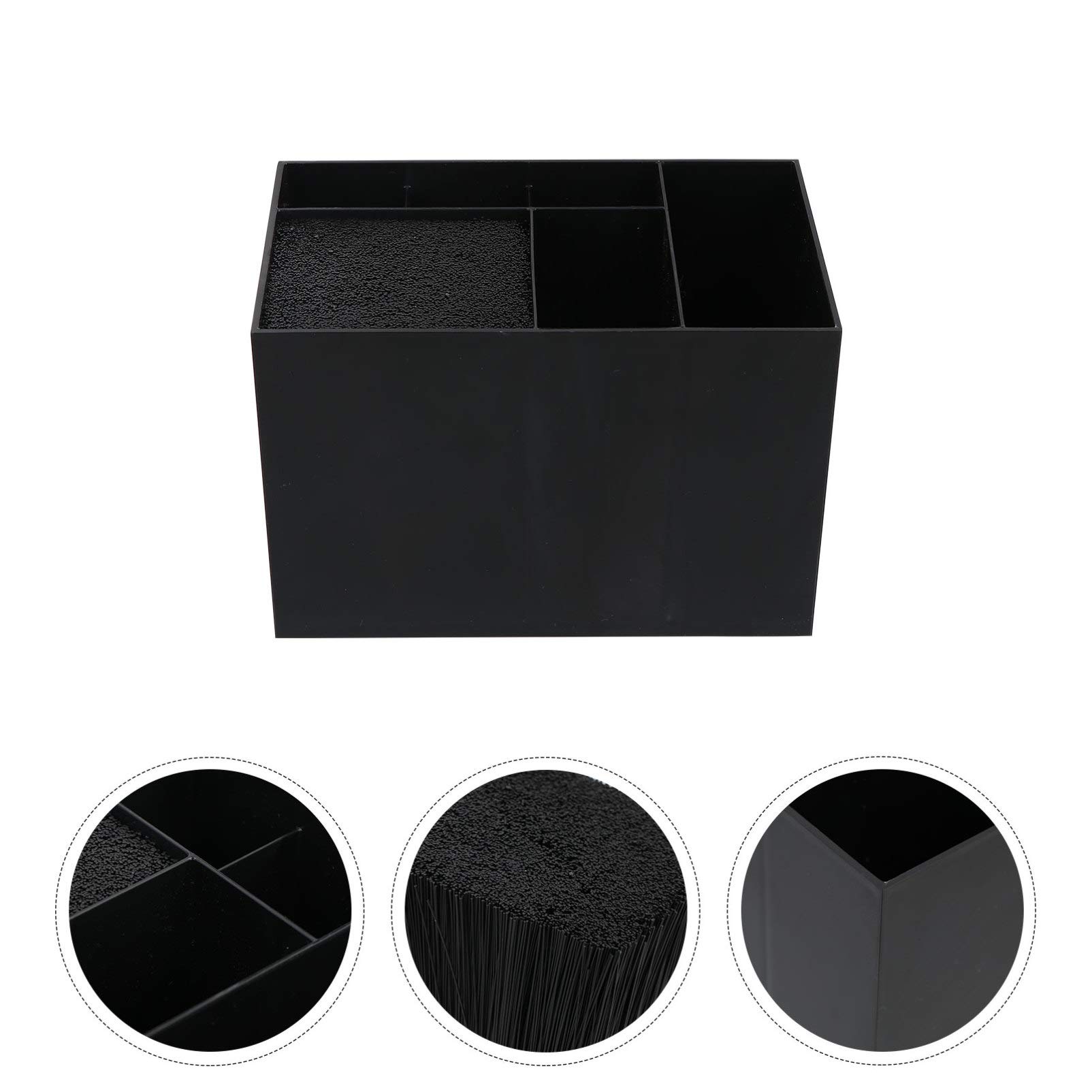 minkissy Organizer con 6 Scomparti in Plastica Nero di Diverse Dimensioni Capacità e Divisori Multipli per Chioma per Saloni di Parrucchieri e Hotel