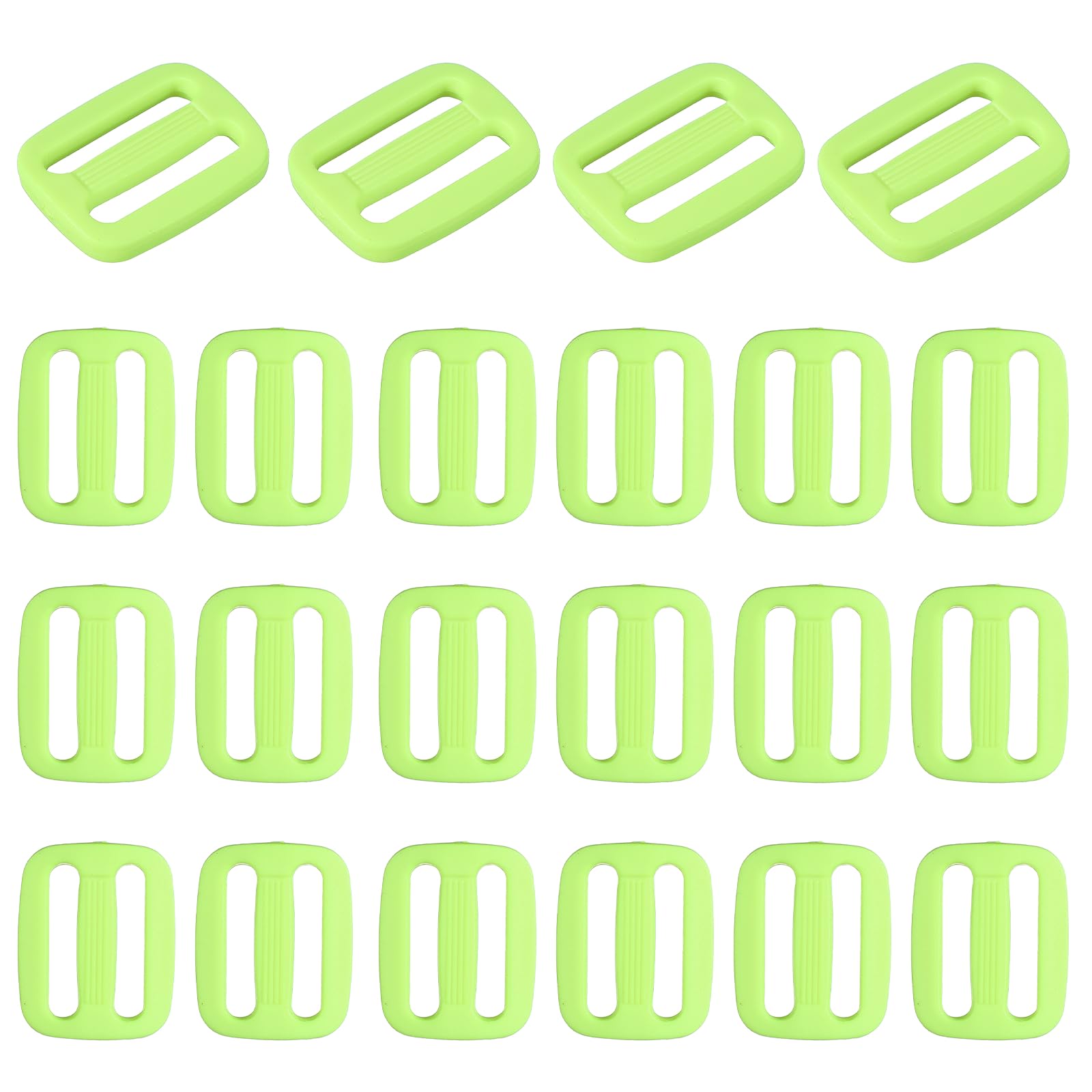 sourcing map 22 Pcs Tri-Glide Slider, 1-1/4 Inch Plastic Slide Clip, Adjustable Webbing Triglides Slider Buckle Replacement for Backpack Strap Belt Bags Cat Dog Collar, Fluorescent Yellow