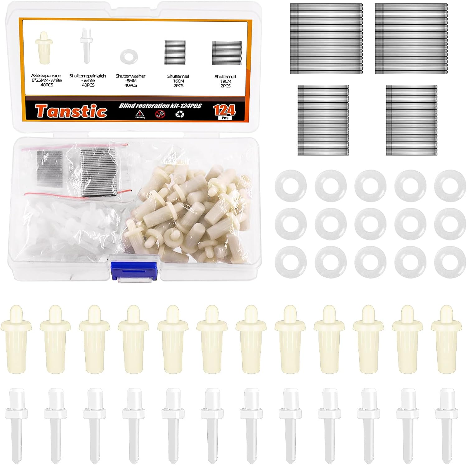 Tanstic 200Pcs Plantation Shutter Repair Kit, Includes