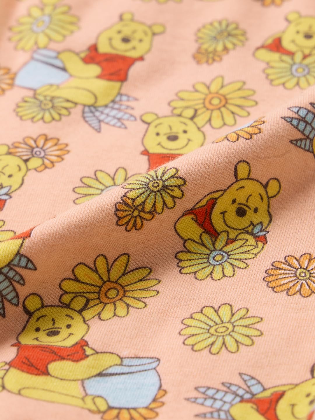The Souled Store Winnie The Pooh: Pot of Honey Girls Orange All Over Stampato Leggings in cotone (2-8 anni)