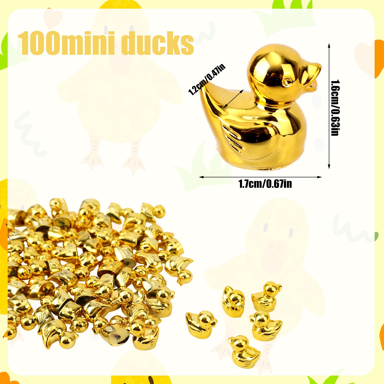 Penitue 50pcs Mini Golden Ducks - Image 2