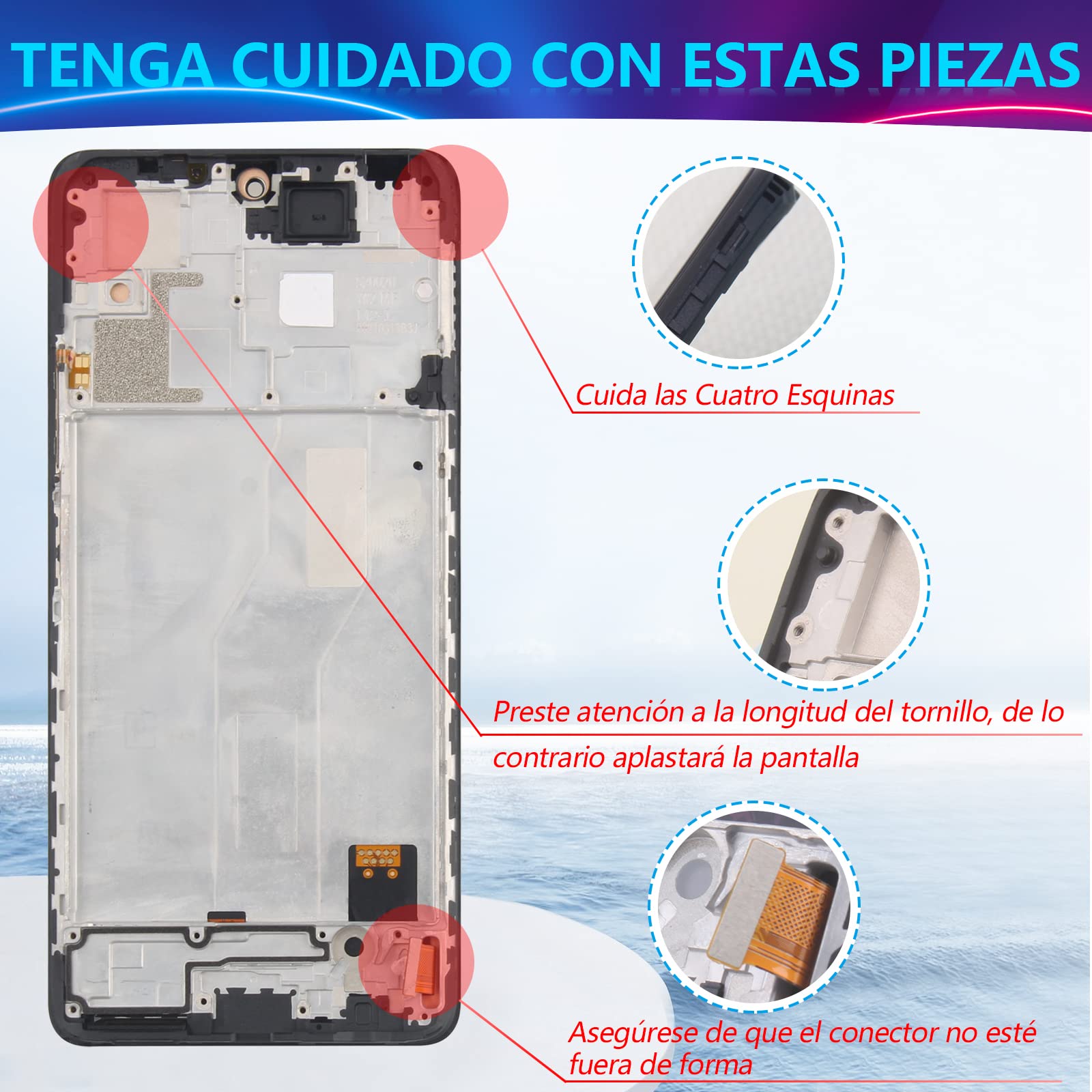 RongZy Pantalla para Xiaomi Redmi Note 10 Pro M2101K6G M2101K6R Pantalla Táctil LCD Kit de Pantalla de Repuesto Ensamblaje Digitalizador de Reemplazo con Herramientas(Negro con Marco)