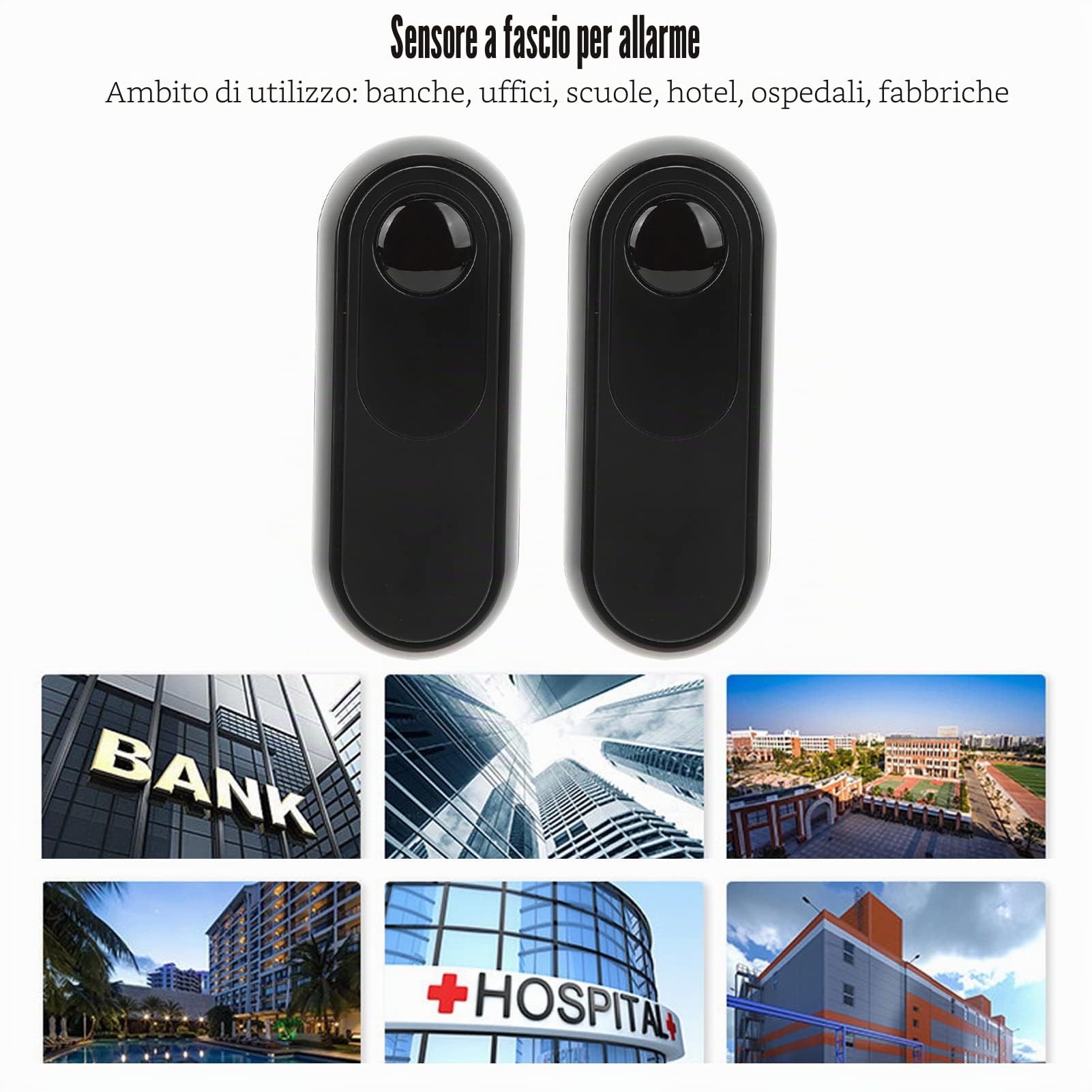 Allarme , Sensore a Raggi Infrarossi per Cancelli Wireless, di Allarme di Sicurezza Rilevatore di Sensori di Movimento per Esterni per Interni, IP55 Impermeabile