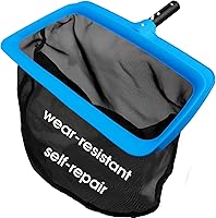 TidyMister Self-Repair Pool Skimmer Net - Durable Fine Nylon Mesh Leaf Rake for Above Ground & Inground Pools (No Pole)