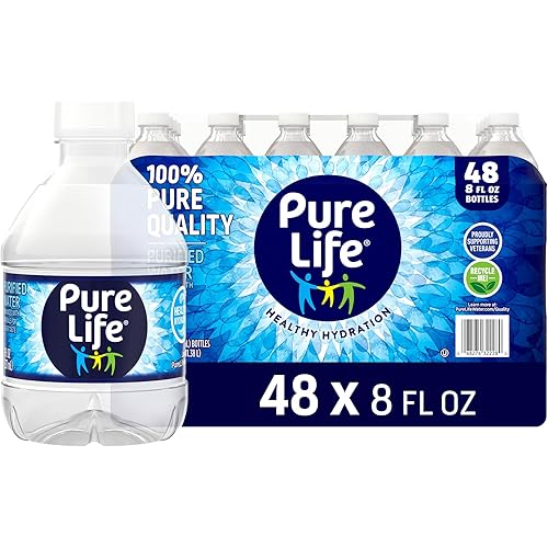 Pure Life Purified Water Bottles, 48 Pack - Still Bottled Water Enhanced with Minerals for a Crisp Taste, Plastic Bottles - 8 Fl oz