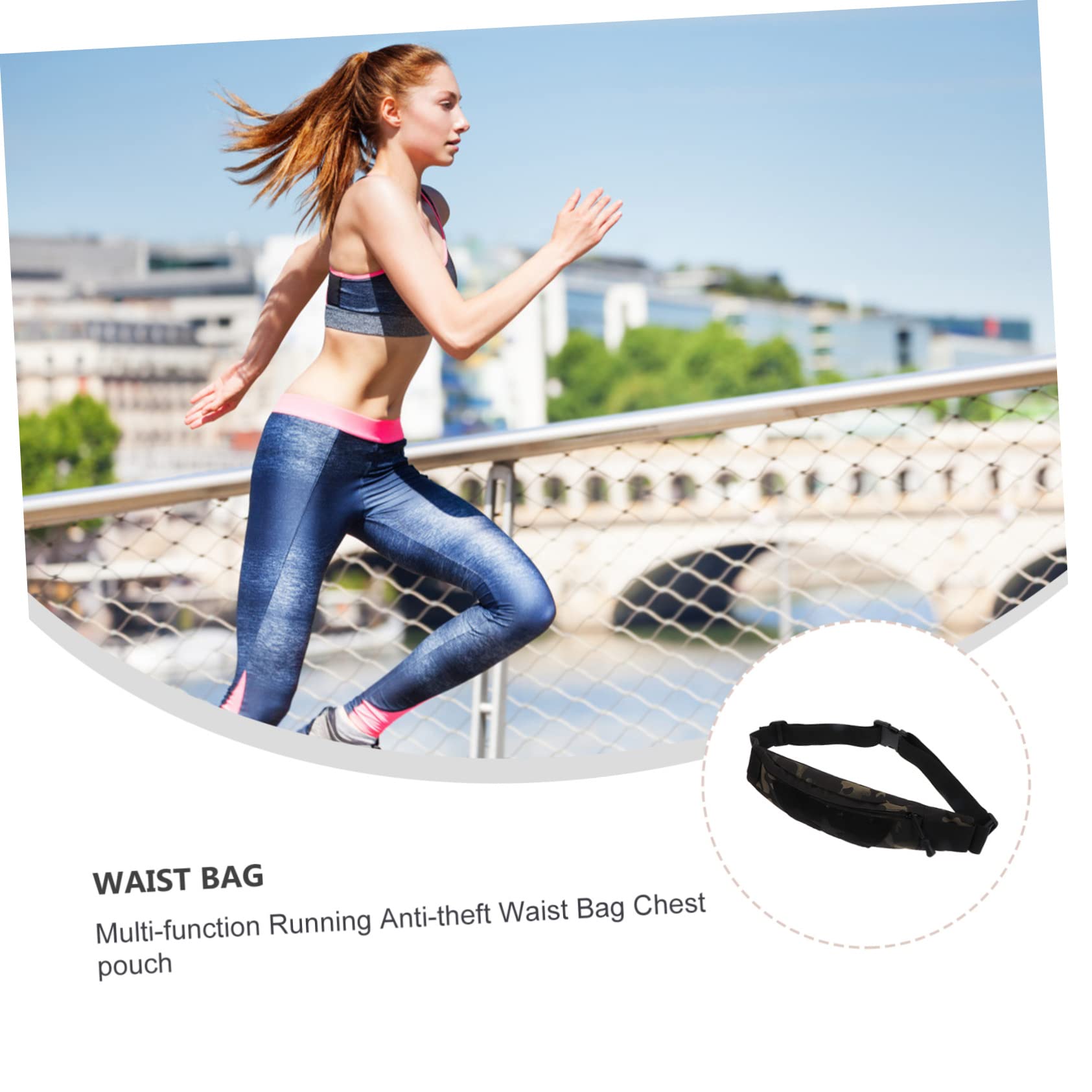 GALPADA 2piezas Riñonera Deportiva Antirrobo Para Actividades Al Aire Bolsa De Cintura Para Senderismo Ciclismo y Ejercicio Acceso Rápido Teléfono y Pertenencias