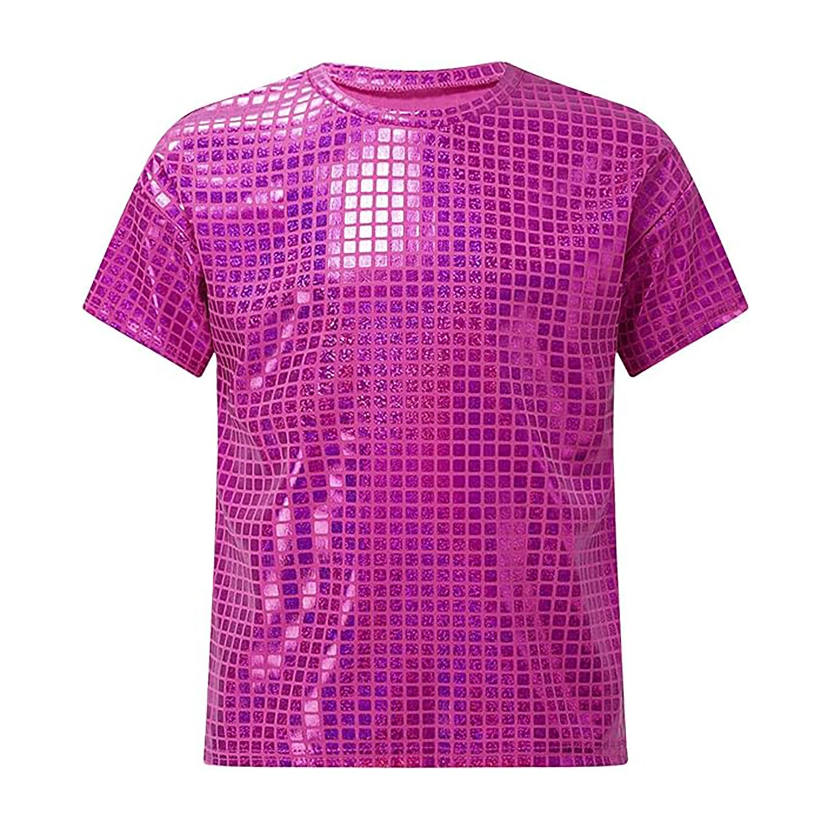 Ropa Hip Hop Niño Camiseta Brillante Niña Top Lentejuelas Camisetas Metalizada Manga Corta Top Deportivo Camiseta Brillante De Baile Jazz Hiphop Disfraz Fiesta Actuación 2-19 años