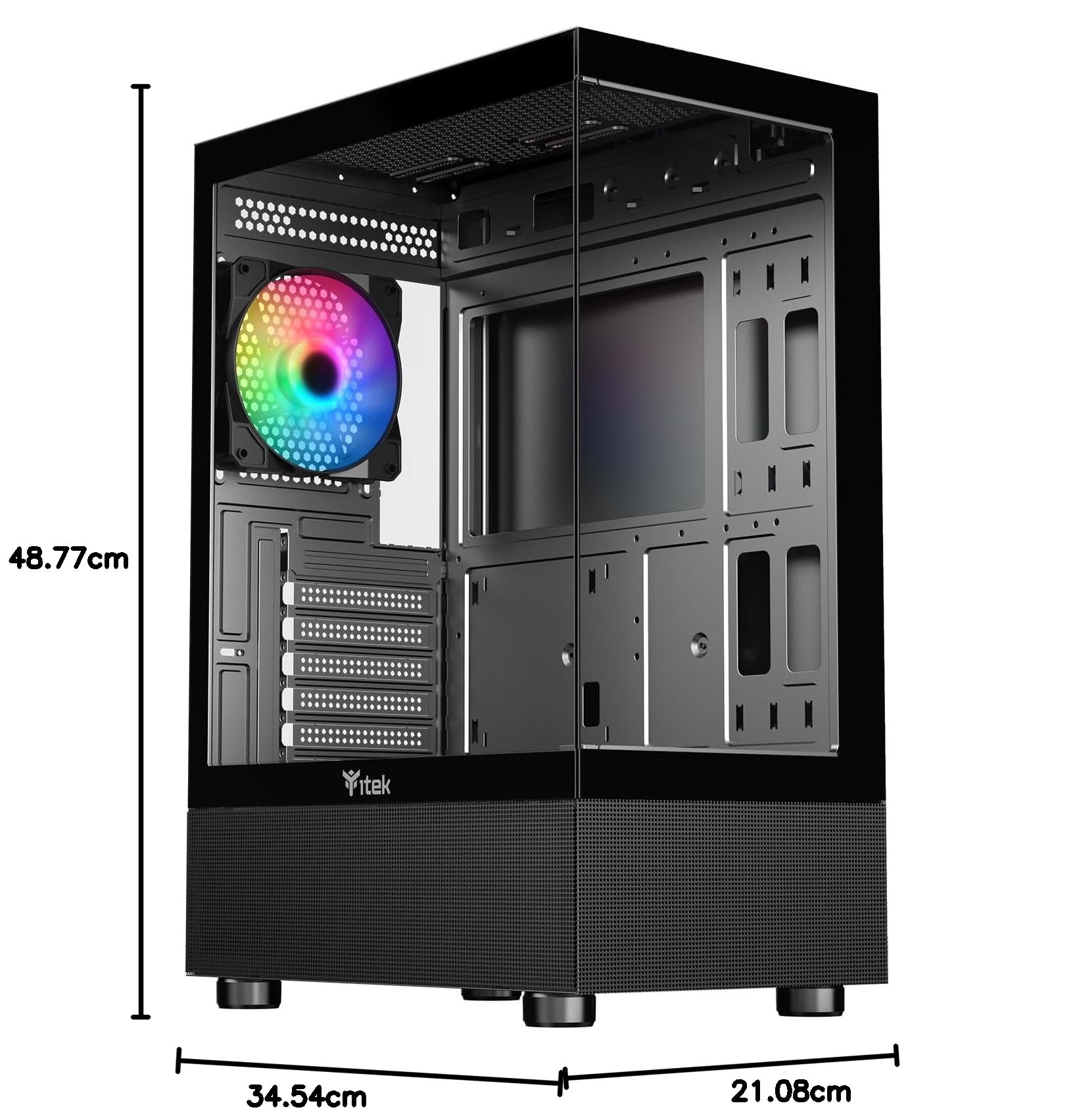 Itek Pc Case Gaming Showbui 33bmiddle Tower Argb Nero/glass Itgcasb33b