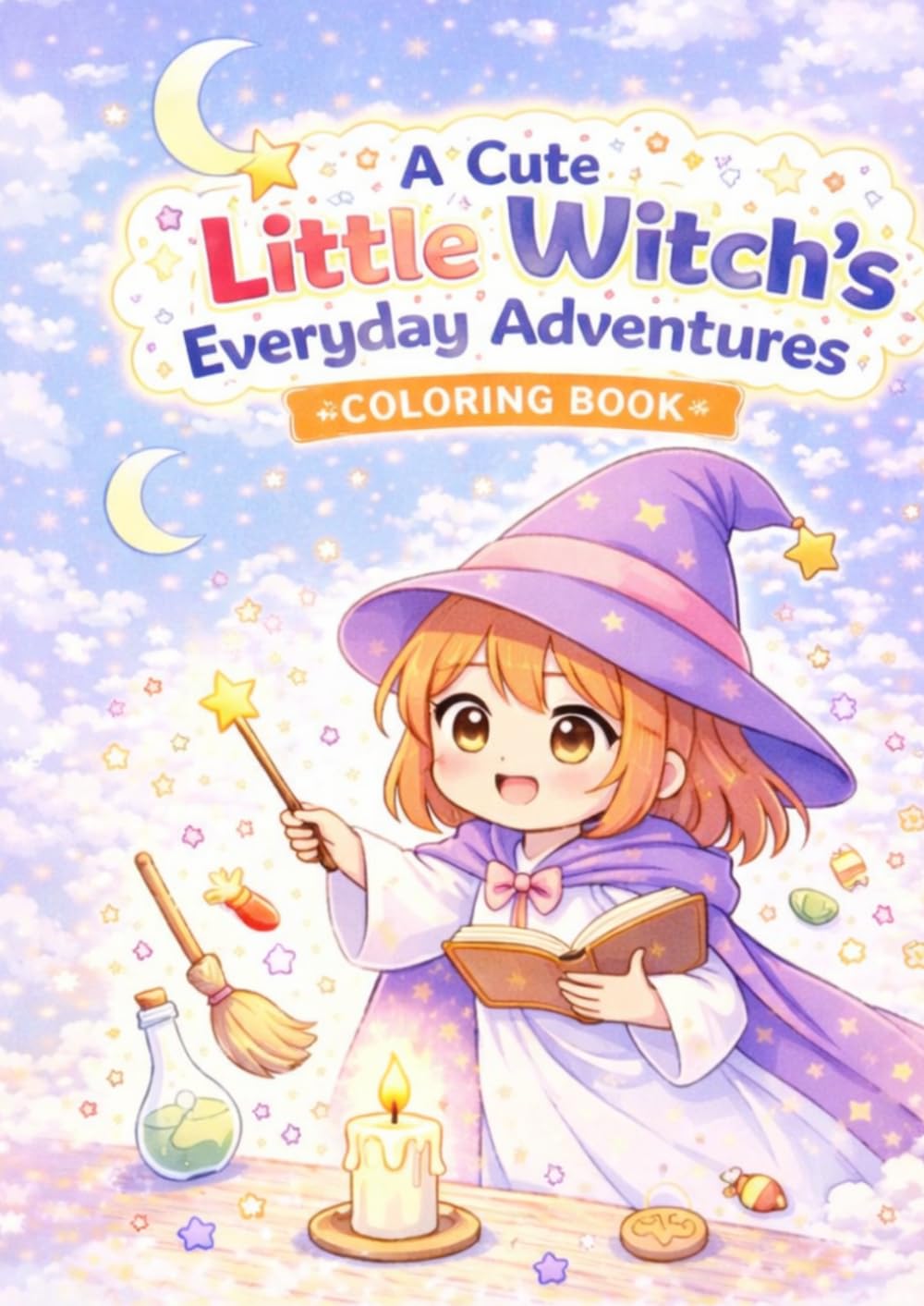 A Cute Little Witch’s Everyday Adventures: A Cozy and Relaxing Coloring Book for Stress Relief and Mindfulness
