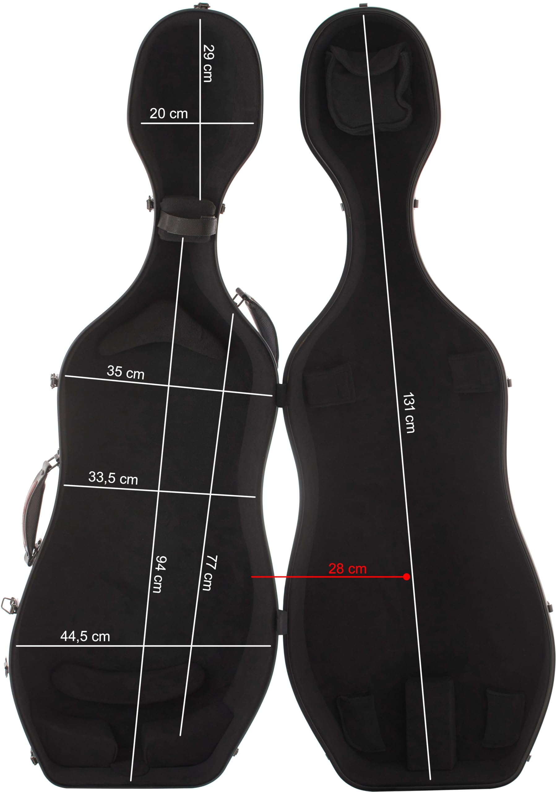Estuche para Violonchelo Fiberglass 4/4 Ultra Light negro M-case
