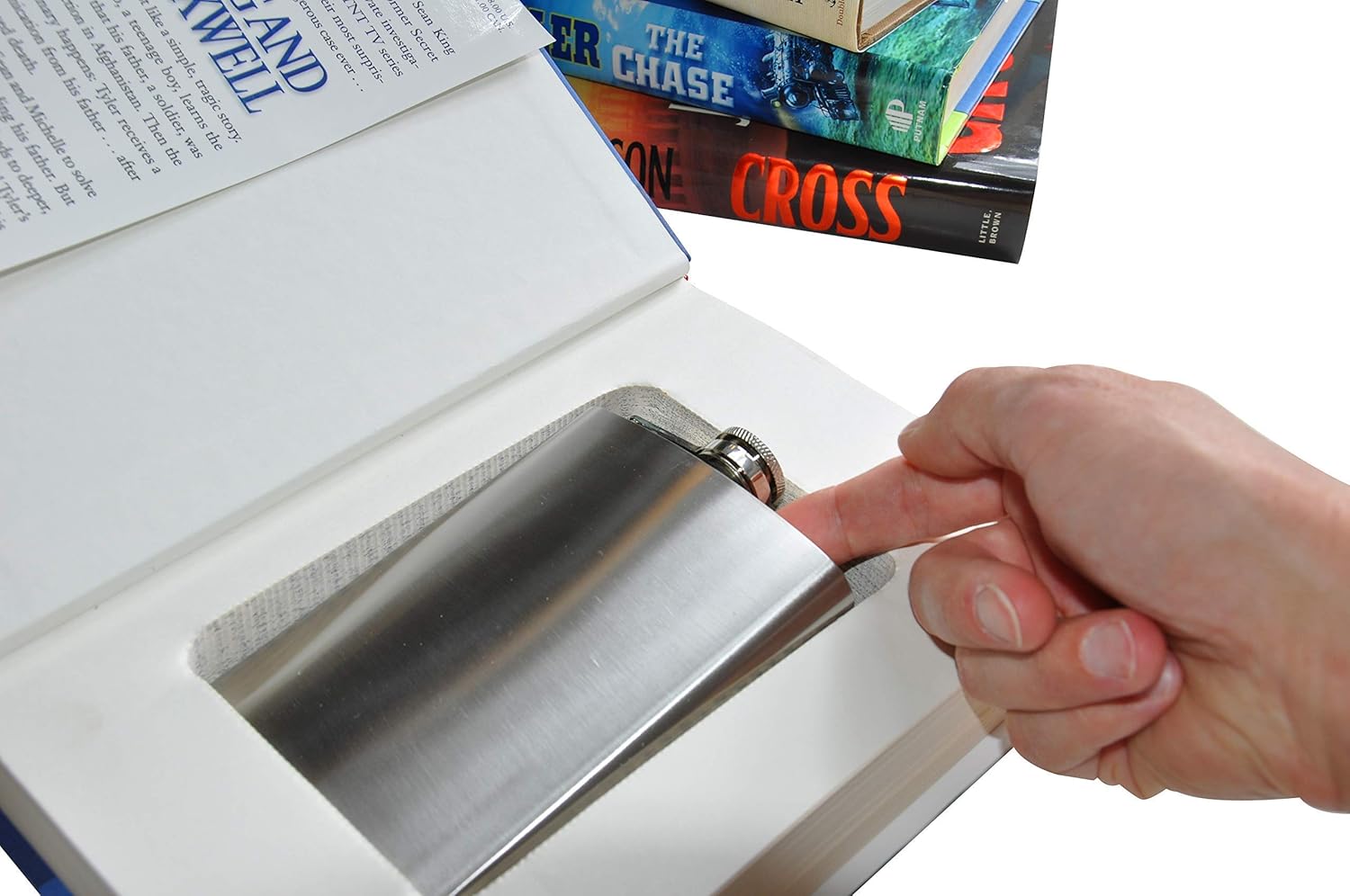 Hidden Flask Book Safe - Funny Gift - Genuine Book - BookMods Hidden Diversion Stash Gift Box - 8oz Stainless