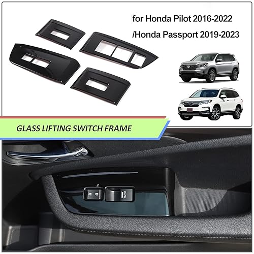 Miniatura 6 de Cubierta del panel del interruptor de elevación de ventana para Honda Pilot 2016-2022, accesorios para controlador de ventana, marco de puerta,