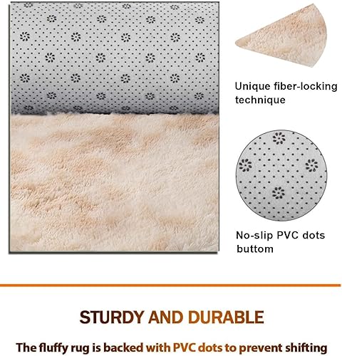 Miniatura 5 de Alfombra redonda esponjosa para sala de estar, alfombra de piel sintética, para habitación de los niños, alfombra de felpa larga para dormitorio,