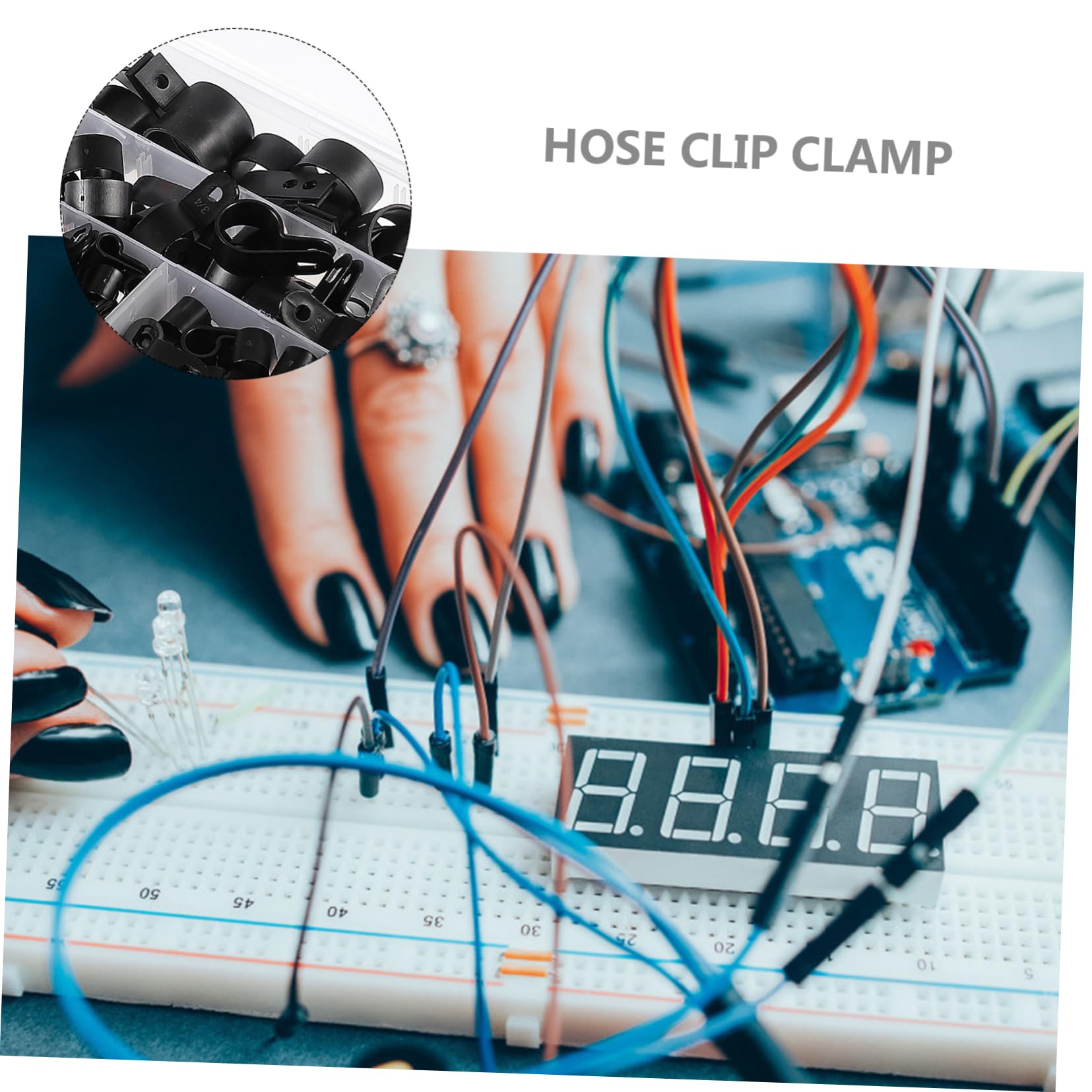 Kabelkanäle. Kabelclips vom Typ R aus Nylon, Kabel-Organizer-Set for Kabelmanagement und ordentliche Kabel
