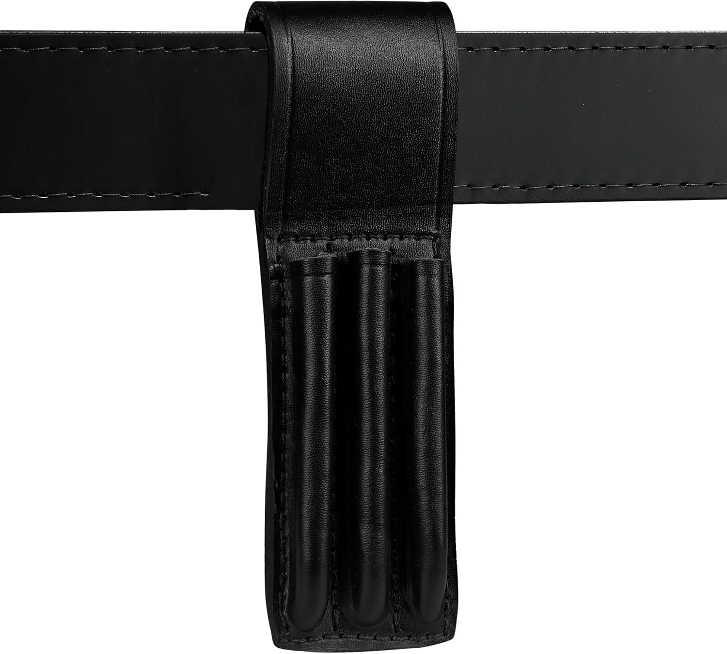 JAY-PEE Black Leather Triple Pen and Pencil Holder for Belt, Fountain Pen Sleeve Holster, Pencil Carrying Pouch, Professional Pocket Protector, and Writer's Sleeve Case, Fits 2 1/4" Sam Browne Belts