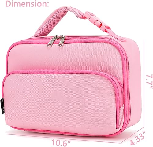 Miniatura 3 de Caja de almuerzo para niños con aislamiento, bolsa suave mini enfriador de regreso a la escuela, kit de bolsa térmica para niñas, niños (Rosa #52)