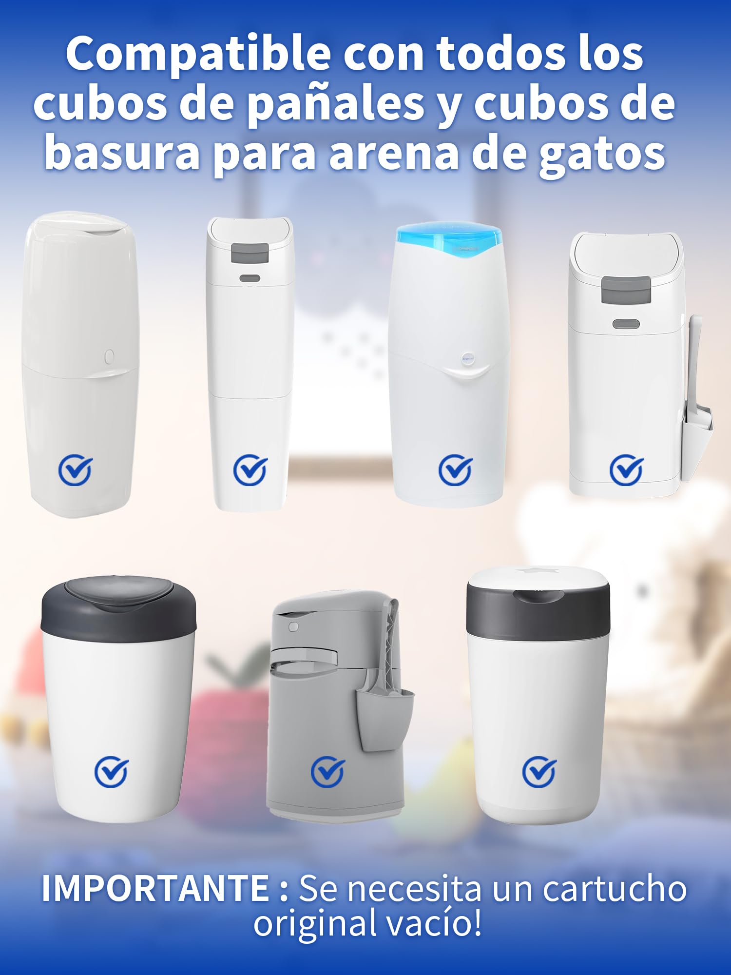 12 Recambios papelera pañales - recambios compatible Con Tomme Tipee Simplee Sangenic Twist & Click AngelCare classic xl bolsas pañales bebe - Olor a LAVANDA (Compatible Con Todos)