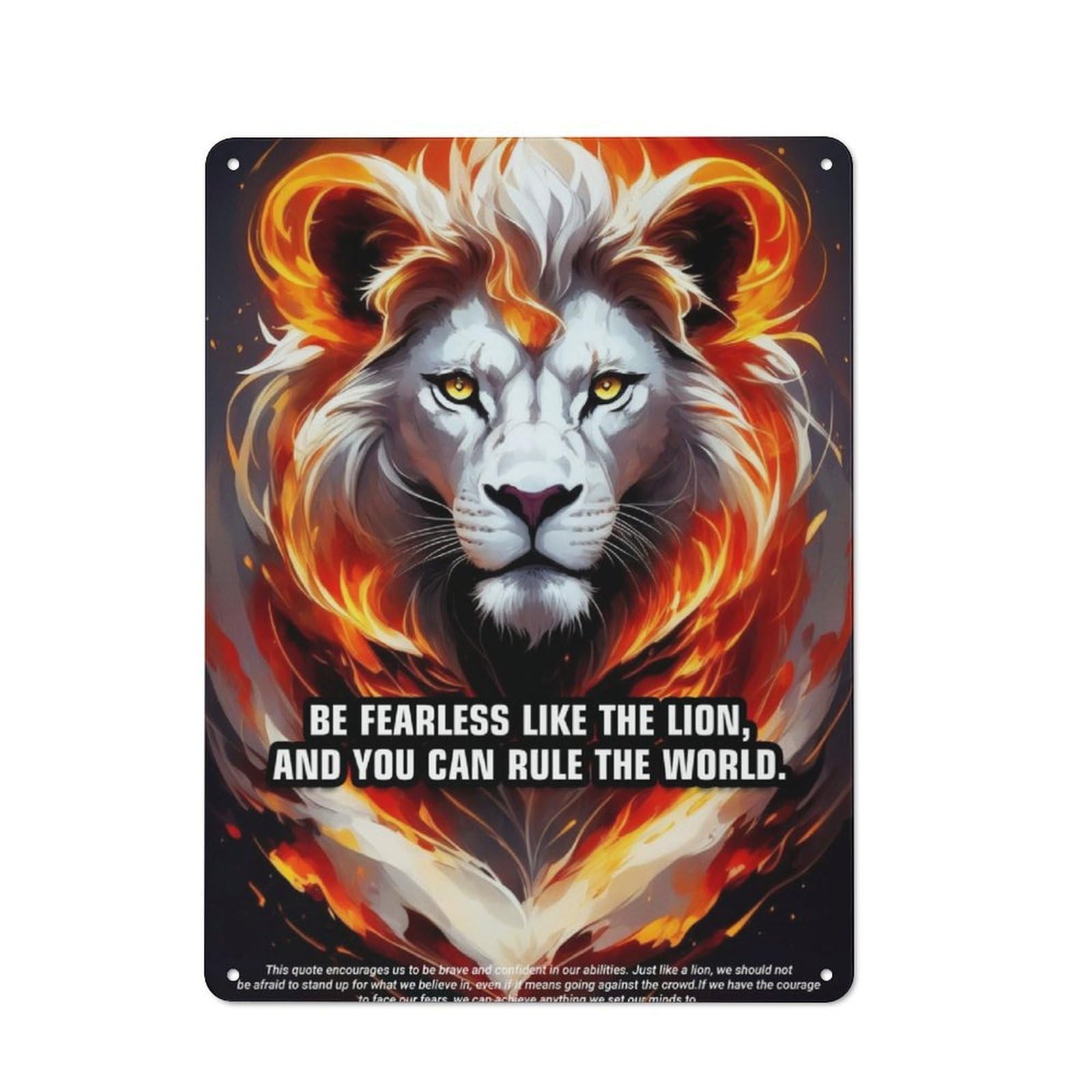 Farmhouse Be Fearless Like The Lion Country Metal Sign 40x30cm, Cottage Wall Art for Farmhouse Kitchen, Pantry Or Dining Area