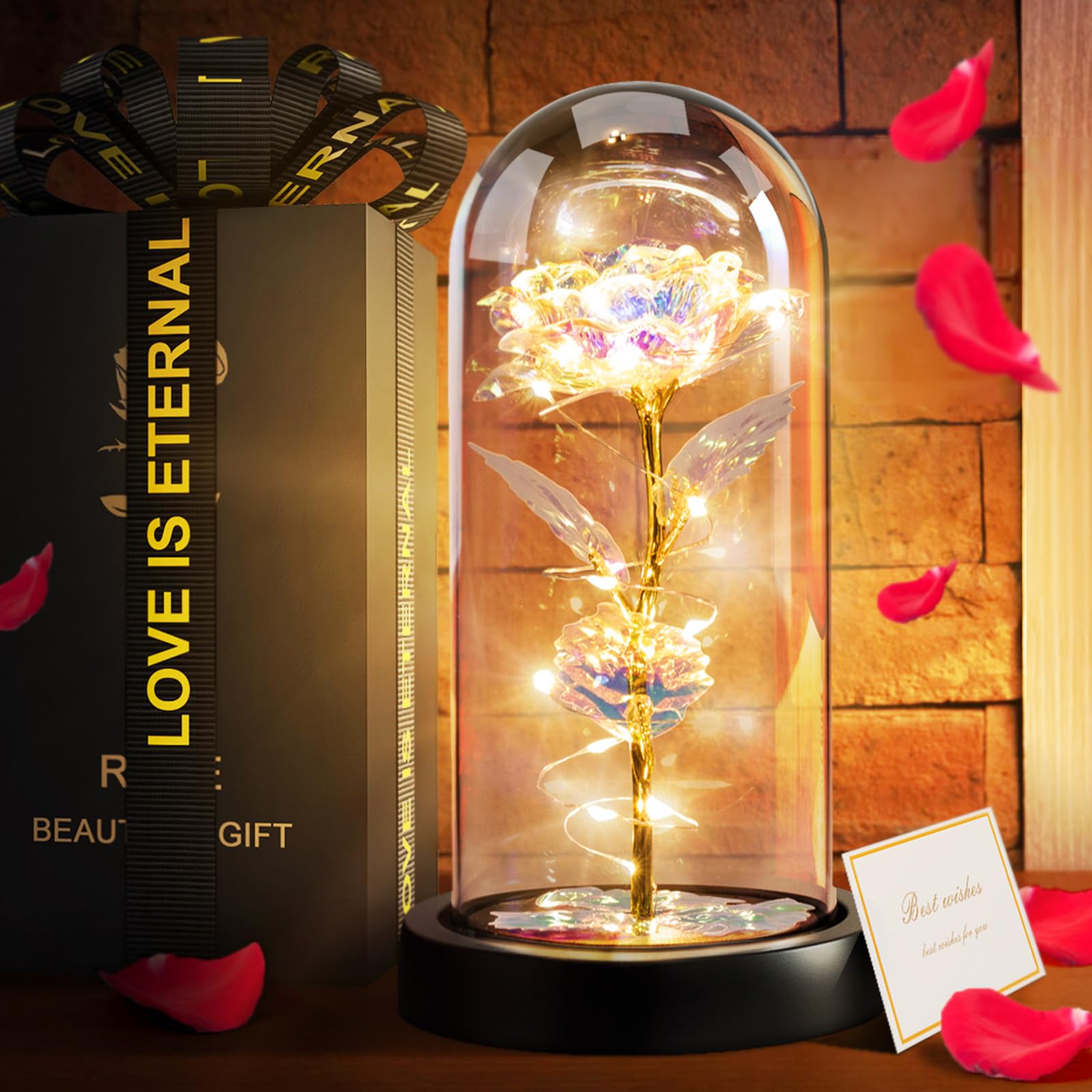 Onlyfun Women's Red For Eternal Rose In Glass Rose Decoration, For Mothers For Birthday, For Wife, Small For Valentine's Day For Girlfriends Toy