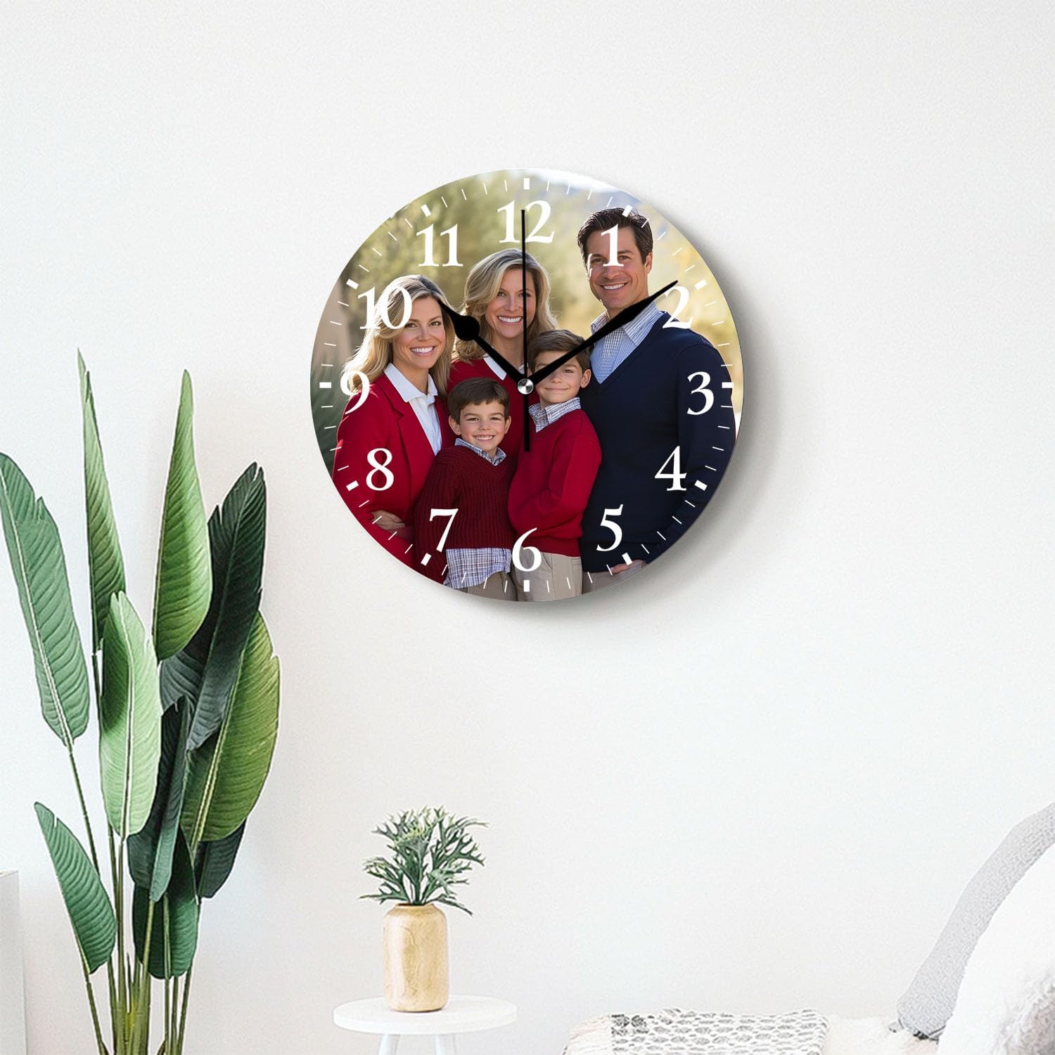 Custom Wall Clock Wall Battery Operated Silent Non-Ticking Clocks Personalized Picture Clocks for Living Room Decor with Photo(16inch)