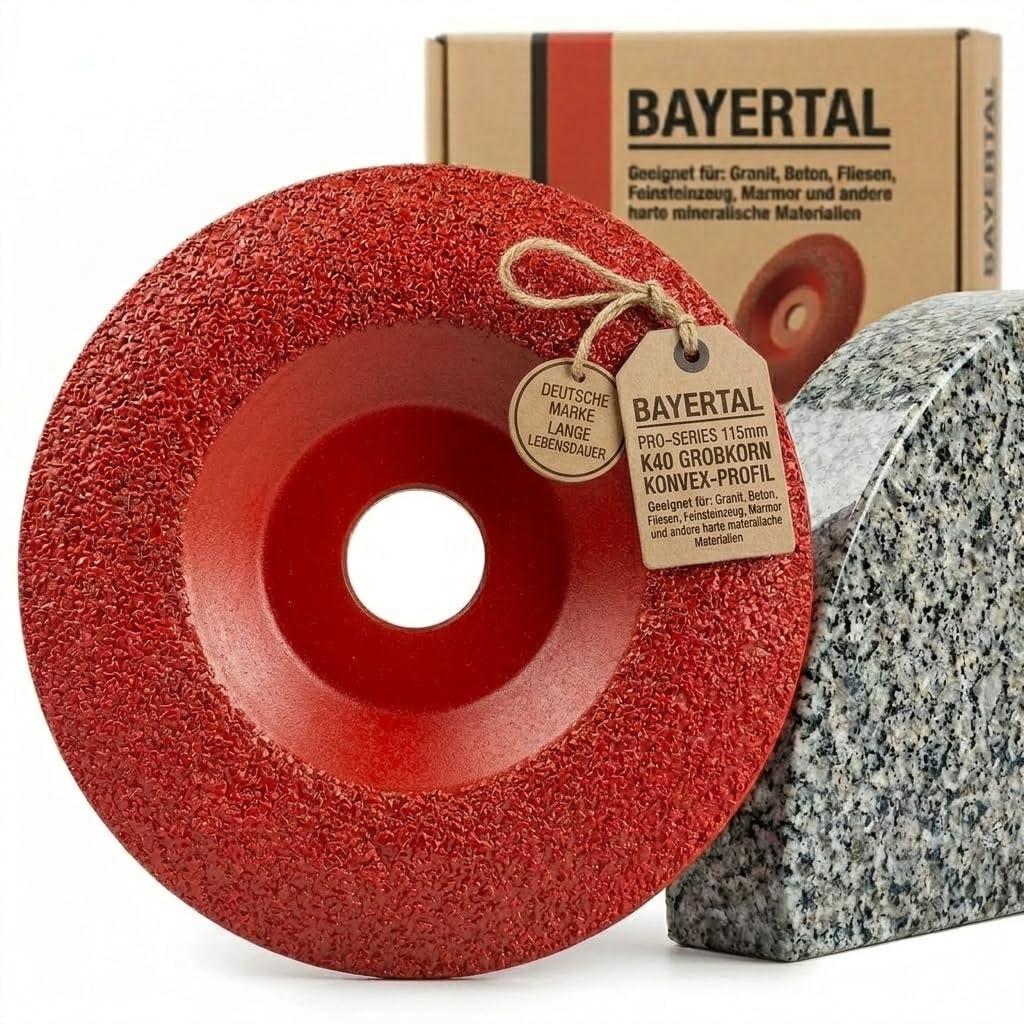 Disco diamantato convesso 115 mm x 22,23 – Per granito, marmo, pietra, piastrelle – Disco diamantato – Rivestito con diamanti industriali – Tazza diamantata Ø 115 mm