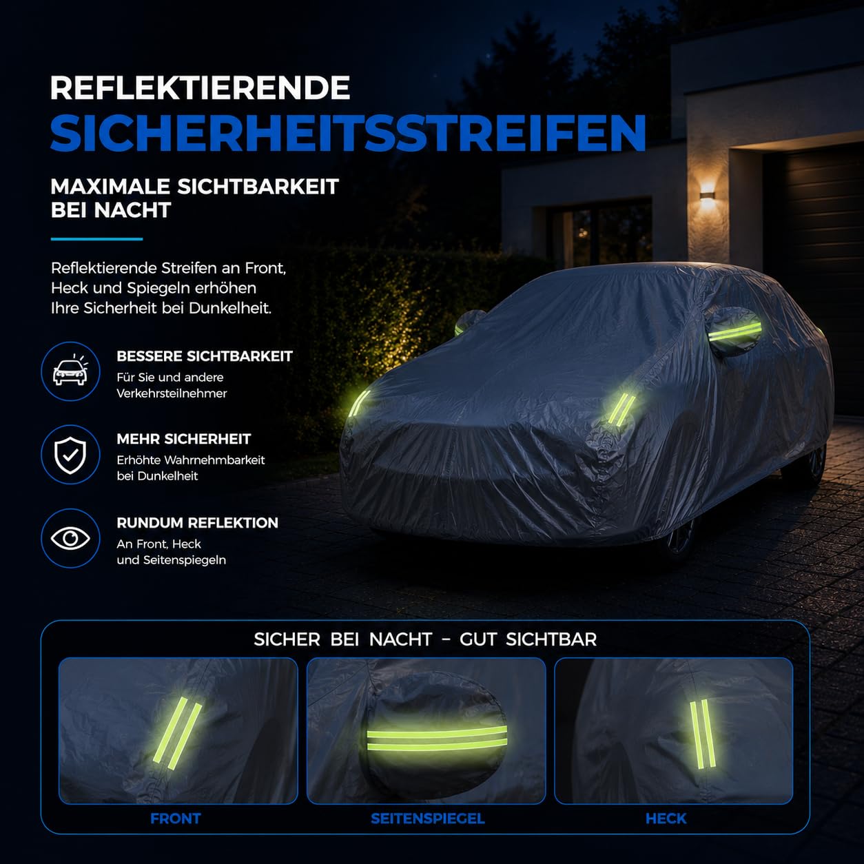 Bâche de Voiture de Haute qualité - Bâche de Protection argentée étanche - pour Tous Les Types de Voitures