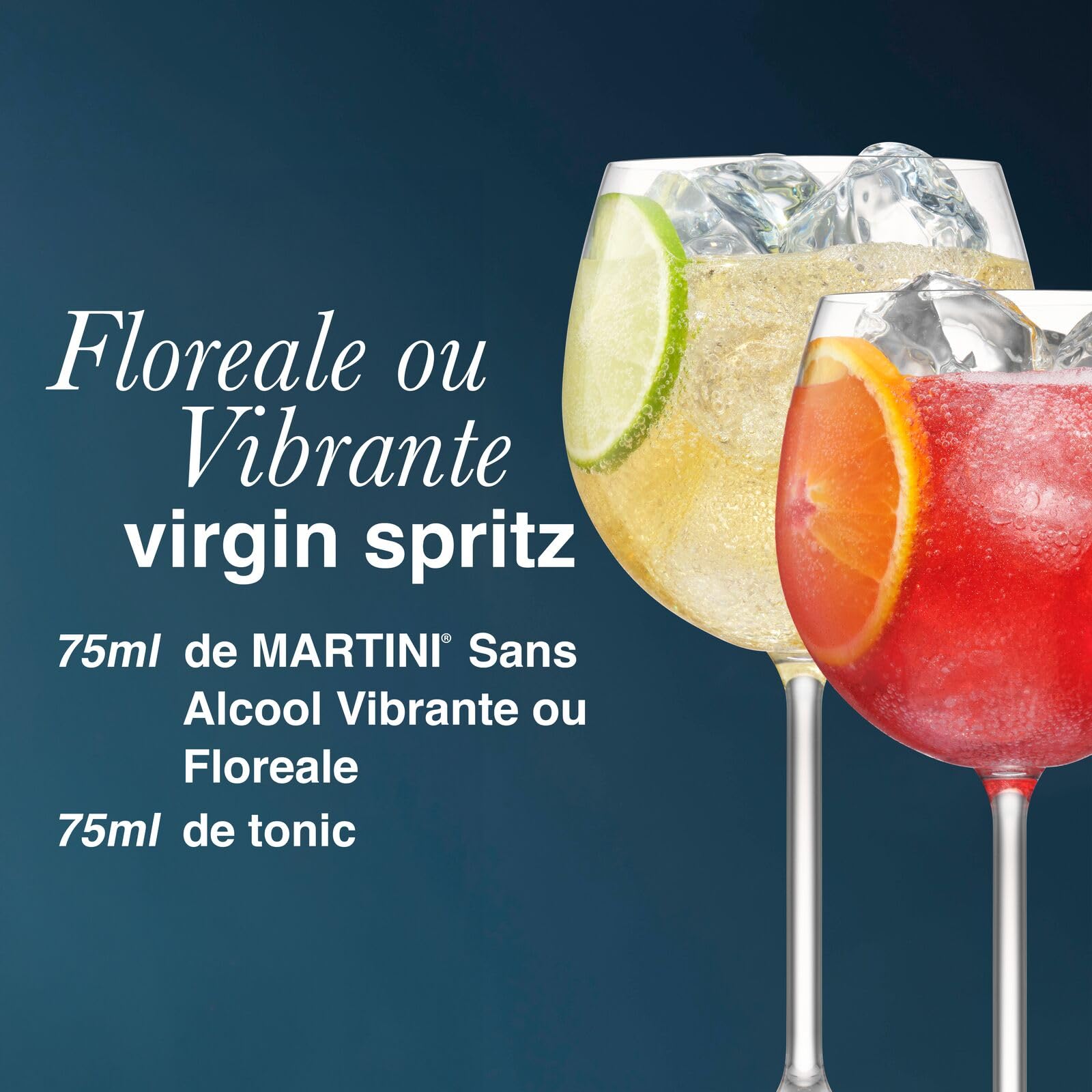 Le Coffret MARTINI Vibrante et Floreale Aperitivo non alcoolisé, 2 x 75cl / 750ml, infusé avec des plantes botaniques de qualité supérieure