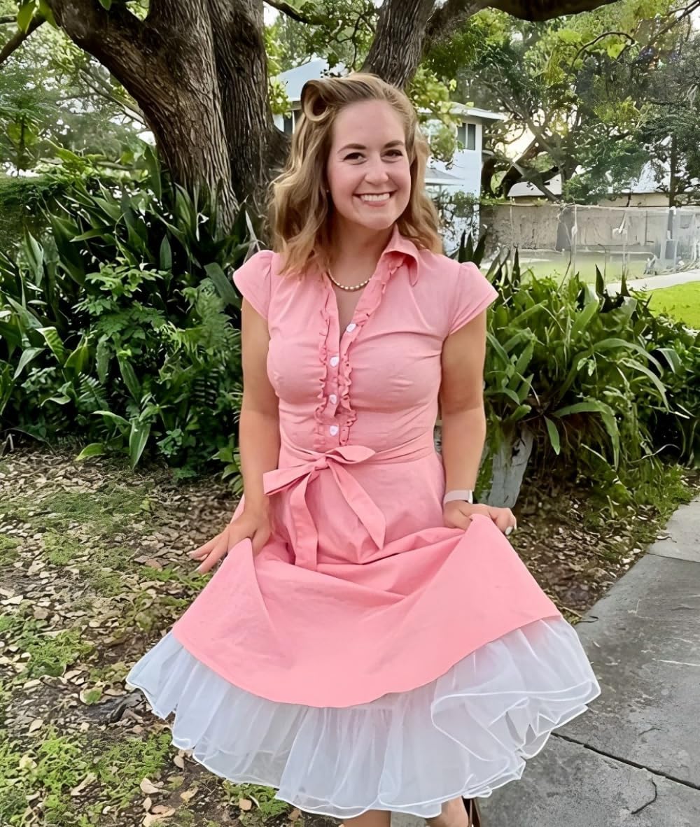 1950s Women's Vintage Petticoat Knee-Length Tulle Skirt Crinoline Half Slip. - Image 6