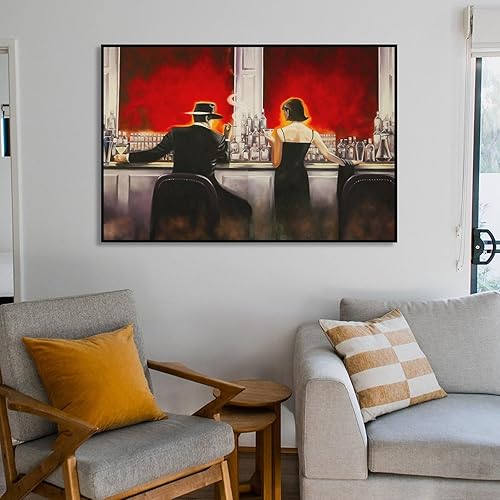 Miniatura 6 de Arte de pared de barra de puros, lienzo para decoración de pared, para hombres y mujeres, arte de pared para disfrutar de beber en el bar, pintura