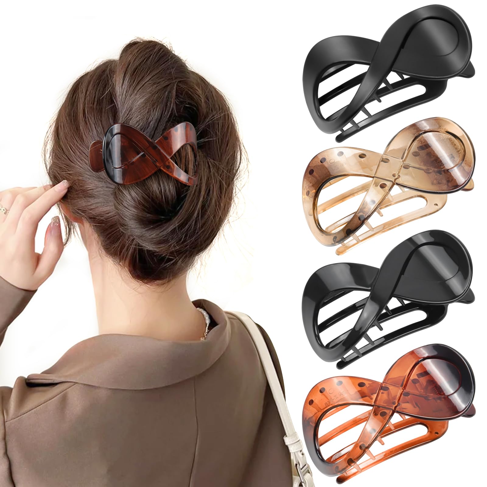 PROPOG 4 Pcs Hair Claw Clips Women