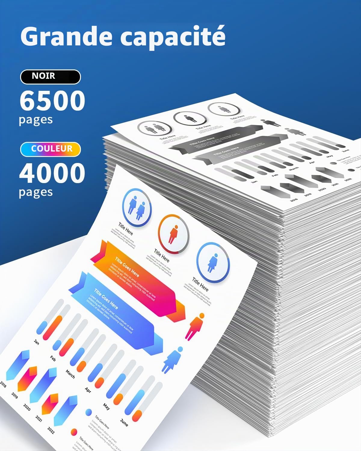 colorfly TN423 Lot de 4 Cartouches de Toner Compatible avec TN423