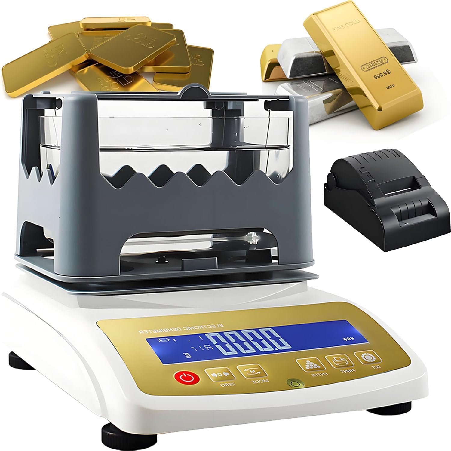Precious Metal Authenticity Tester, Gold Purity Testing Machine, Gold Purity Analyser, Gold Silver Testing Machine, Precious Metal Testing Kit, for Gold, Platinum, Palladium, Jewelry 1200K+Printer