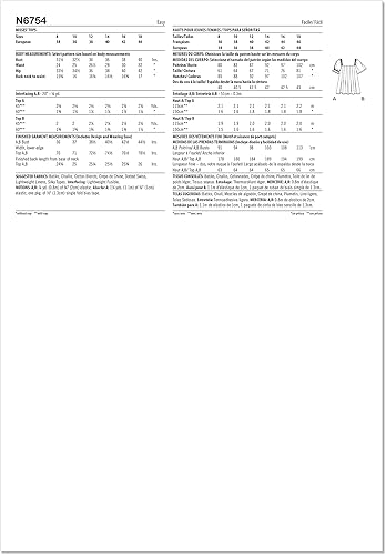 Miniatura 2 de New Look Easy Misses - Kit de patrón de costura con camiseta peplum con mangas, código de diseño N6754, tallas 8-10-12-14-16-18, multicolor