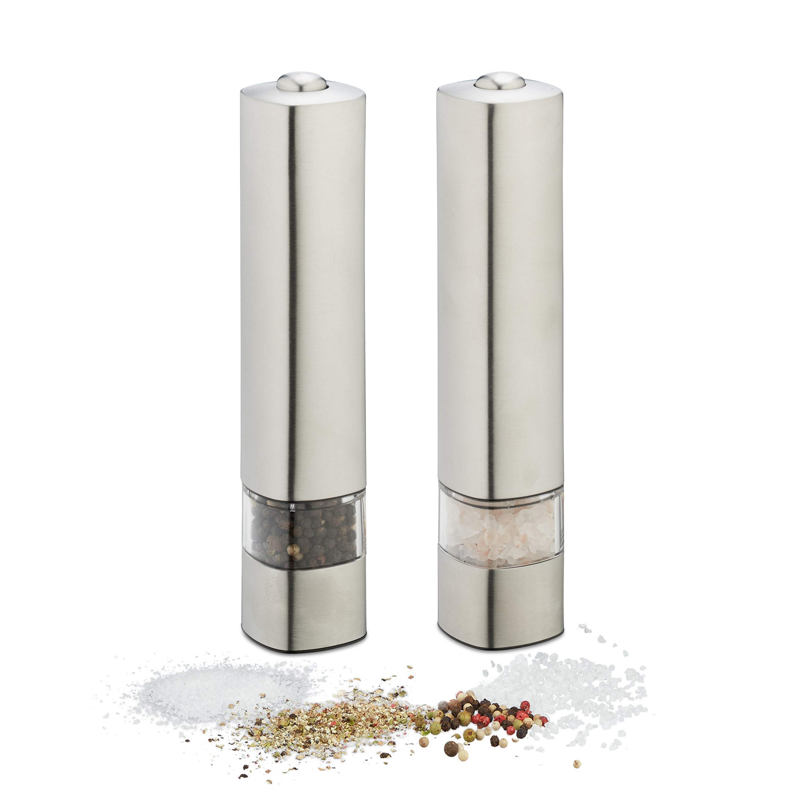 Macina Sale E Pepe Elettrico KZGRIT - Set Da 2 Con Regolazione Grana E Luci LED, Alimentato A Batterie - Foto 11