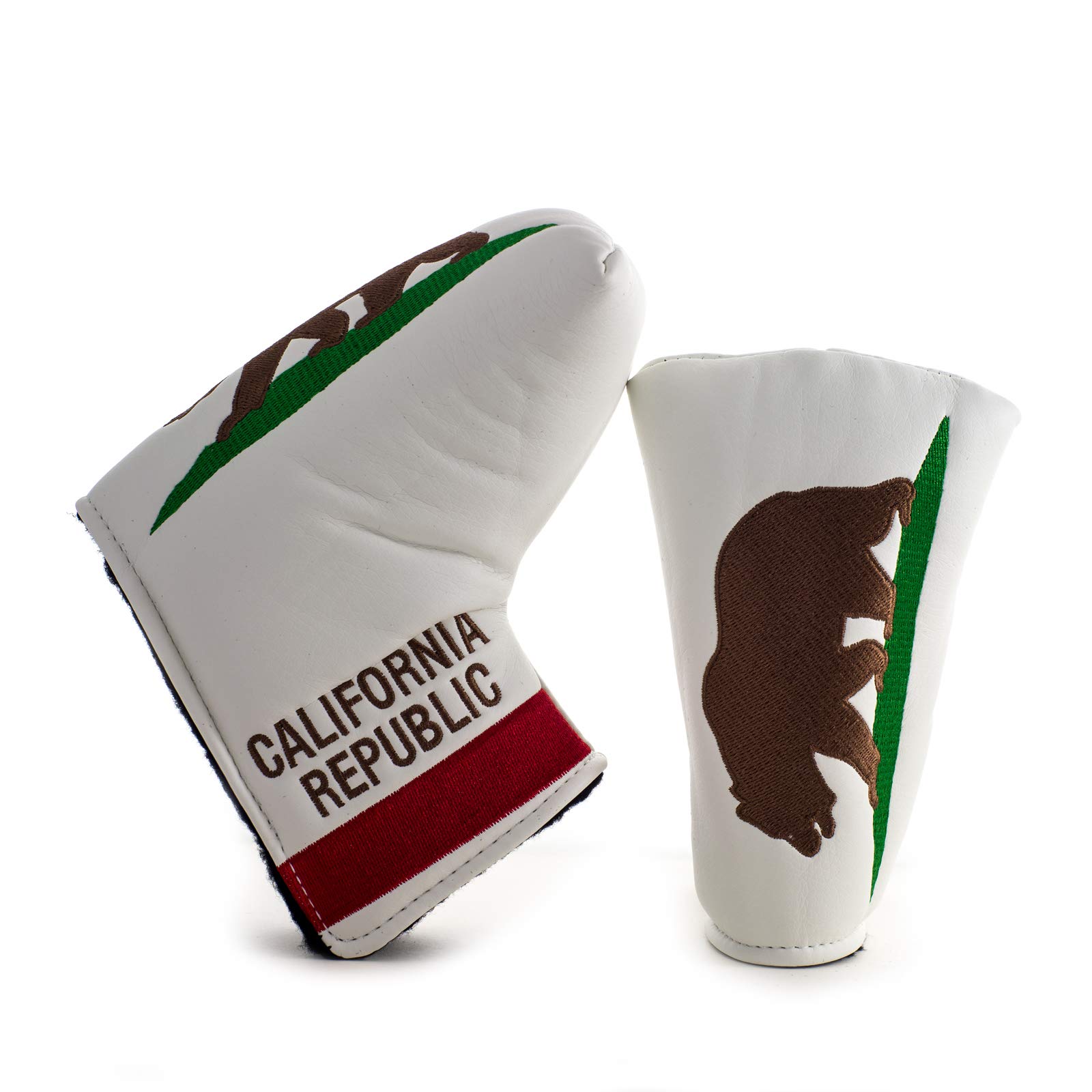California Republic Mid Mallet and Blade Putter Headcover, White