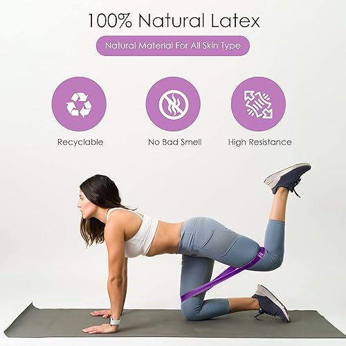 Miniatura 5 de GOCHA Gadgets  Juego de bandas de resistencia  5 niveles de bucle de resistencia  Bandas elásticas de fitness para ejercicio, gimnasio, yoga,