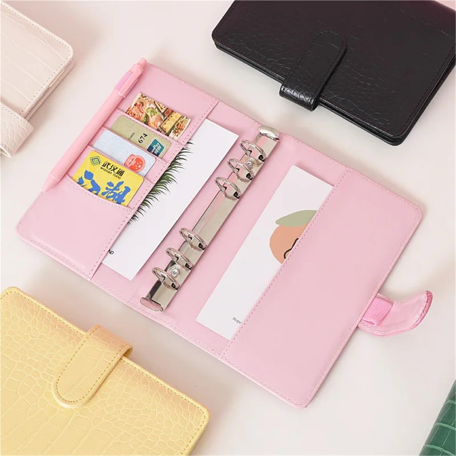 Carnet de notes en cuir PU à feuilles mobiles, 3 pièces Pour L'écriture(Color3)