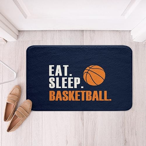 Miniatura 4 de Feelyou Tapetes de baño de baloncesto con pelota 3D, para niños, niñas, mujeres, hombres, azul, para comer dormir, baloncesto, antideslizantes, para