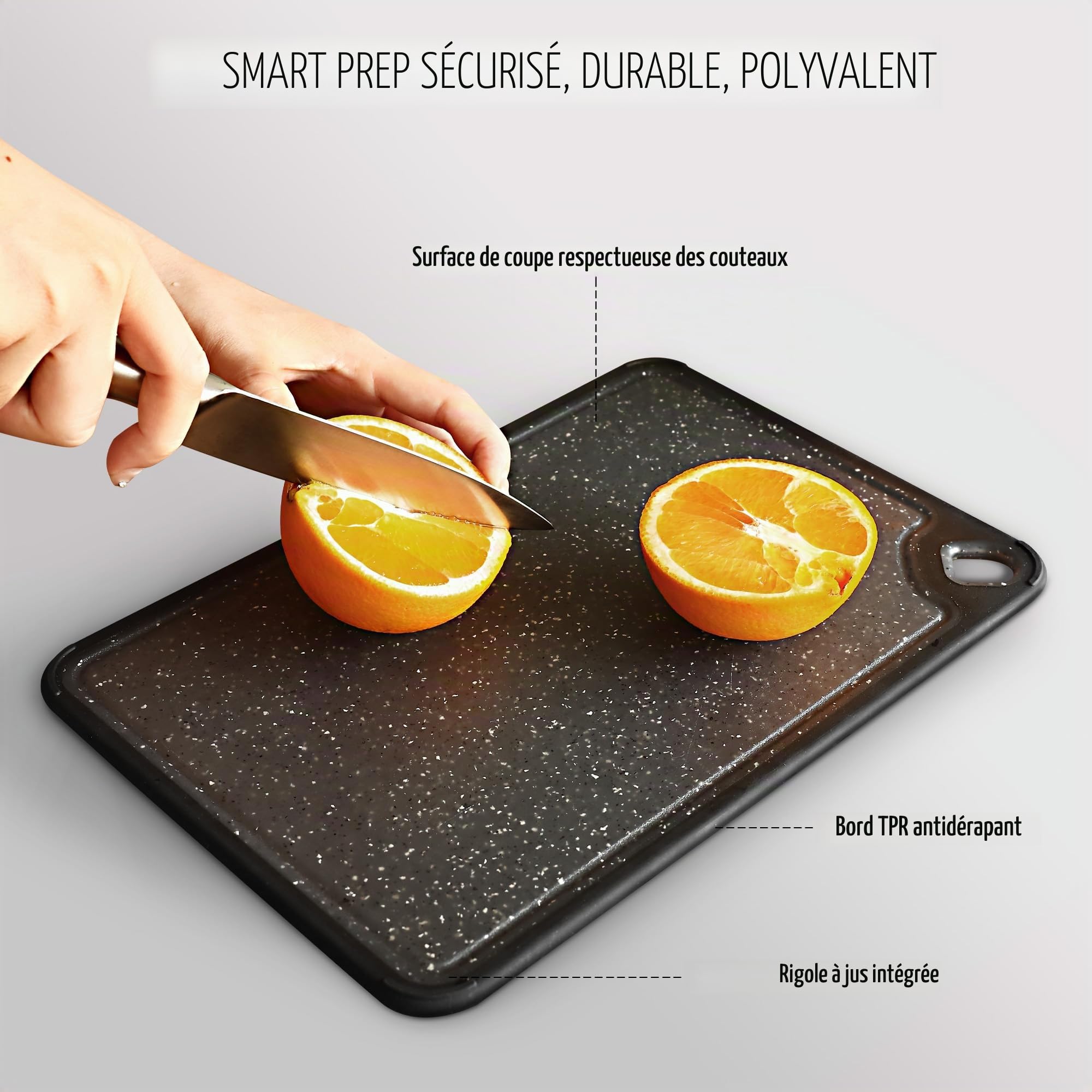 hecef set couteaux de cuisine professionnels en acier inoxydable, avec étuis, planche réversible, affûteur à 2 étapes, ciseaux et sac de transport, 10 pièces ustensiles de cuisine pour l'extérieur